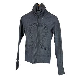 Lululemon Sparkle Cuddle Up Jacket Charcoal Gray Thumbholes Women's Size 4 EUC